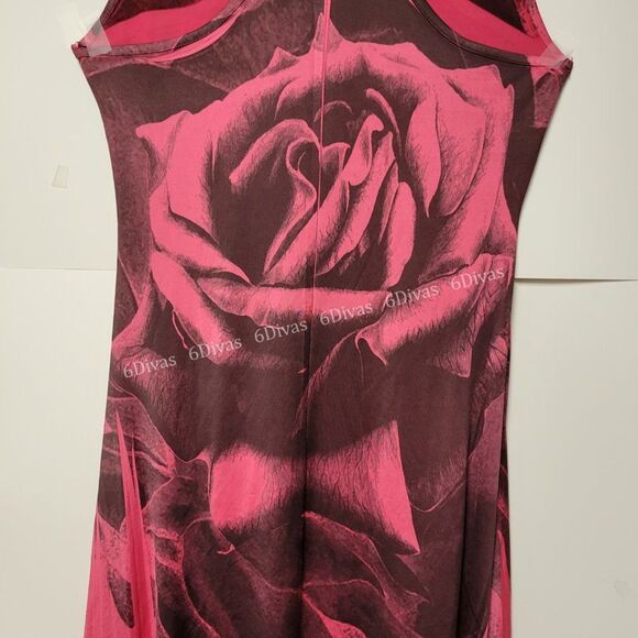 𝅺RED and Brown Black Sleeveless Slinky Long Tunic - Various Sizes - Picture 7 of 10